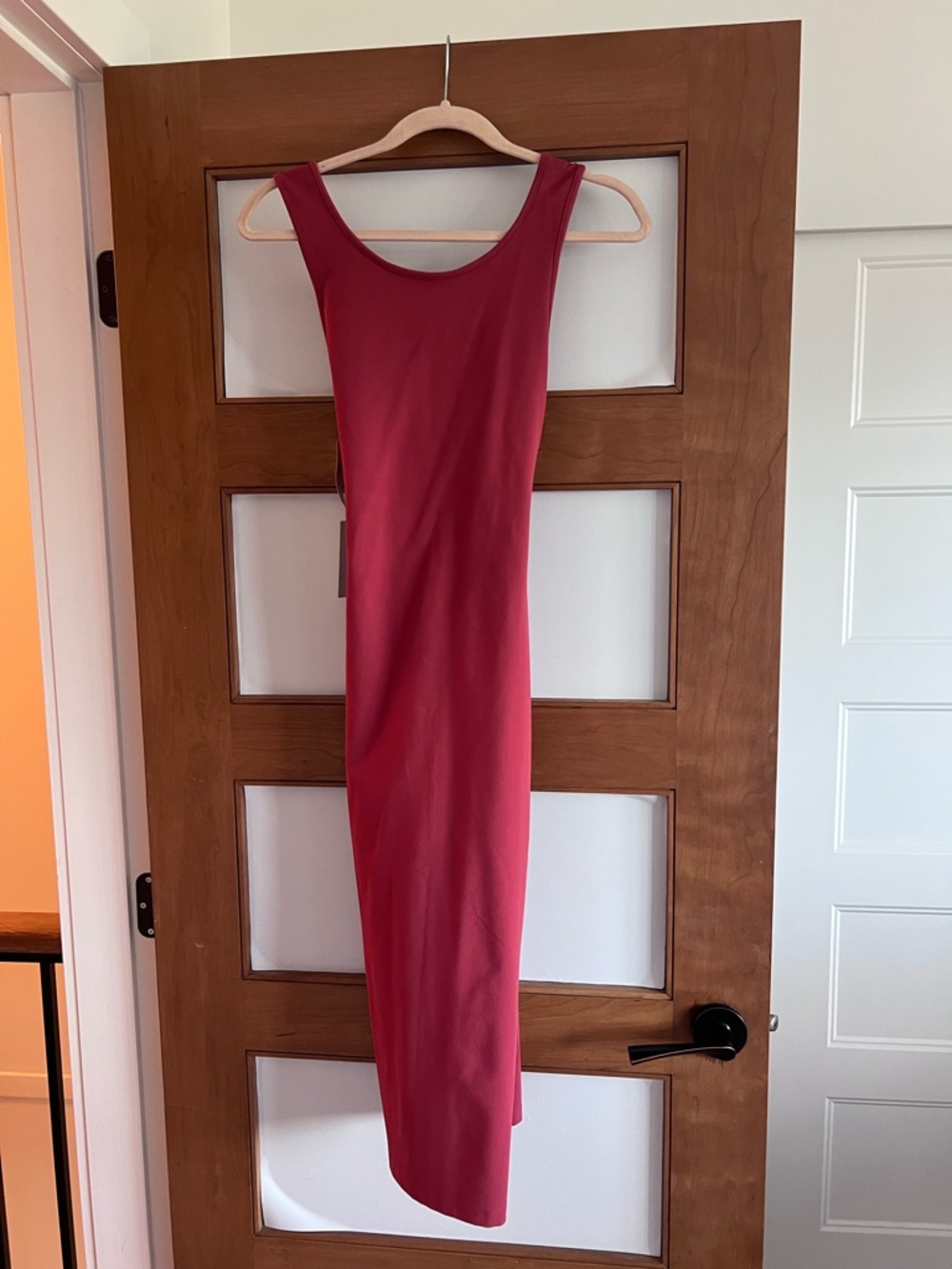 Babaton Ariane fitted Midi Dress in rustic red